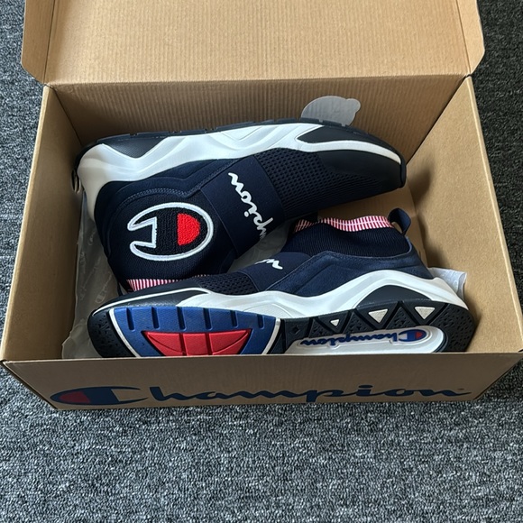 NEW Mens Champion Rally Pro High Top Shoe Size 10.5 Navy Blue. - Picture 4 of 6